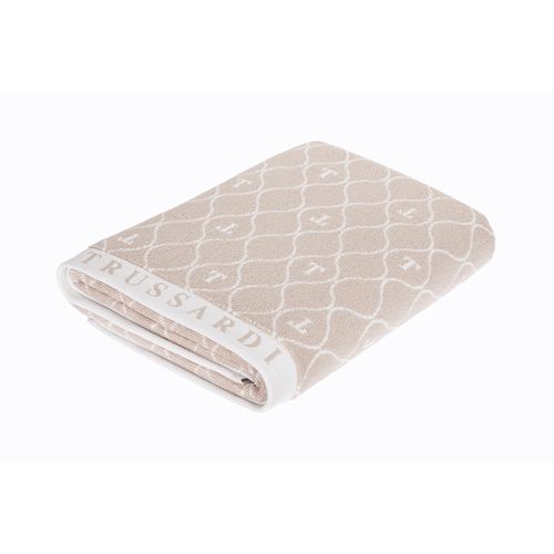 Toalha Banhão Trussardi Jacquard Fio Tinto Speciale Nocciola/Branco