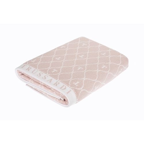 Toalha Banhão Trussardi Jacquard Fio Tinto Speciale Soft Rose/Branco