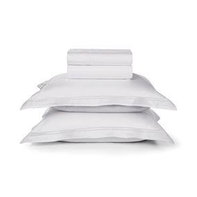 Jogo de Cama Queen Trussardi 300 Fios Cetim 100% Algodão Egípcio Galieno Branco