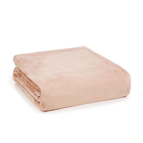 Cobertor King Trussardi 100% Microfibra Aveludado Piemontesi Rosa Perla