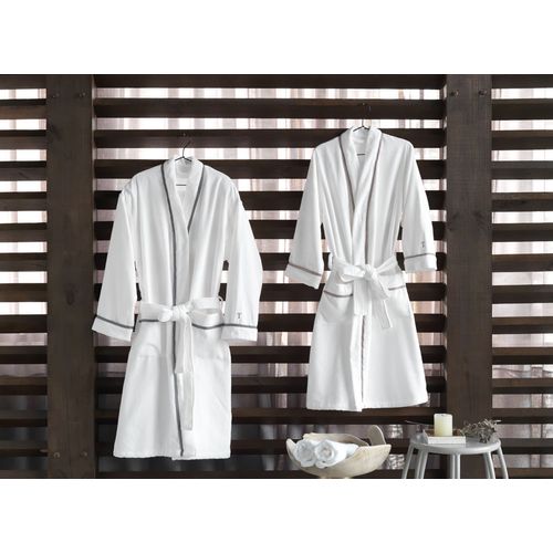 Roupão Trussardi 100% Algodão Masculino Domênico Branco