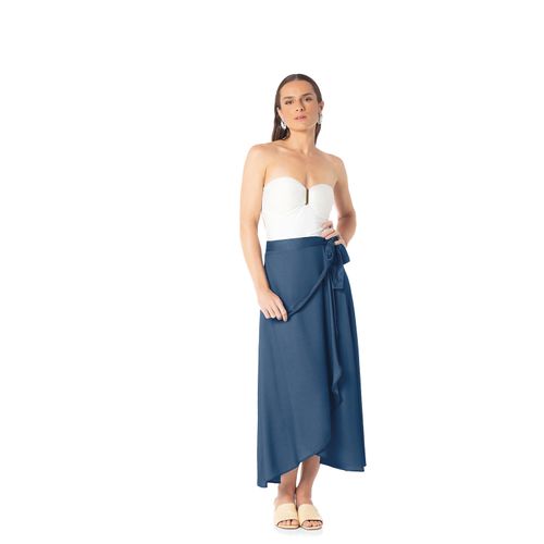 Saída de Praia Trussardi 100% Viscose Azul Adriático