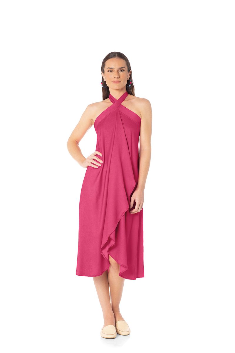 Saida-de-Praia-Trussardi-100--Viscose-Rosa-Cremisi