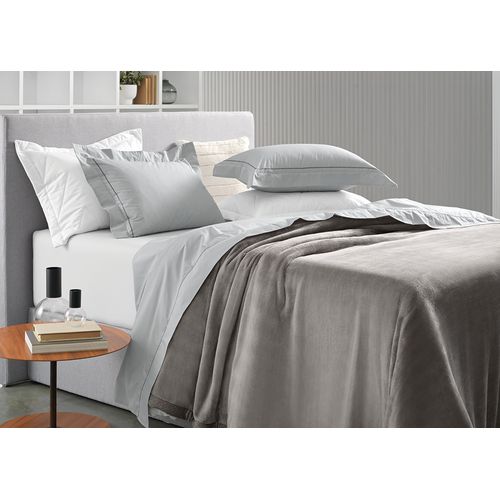Jogo de Cama Solteiro Trussardi 200 Fios Percal 100% Algodão Cammillo Branco/ Natural