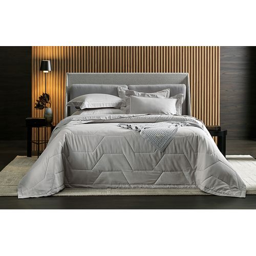 Jogo de Cama King Trussardi 300 Fios Percal 100% Algodão Enrico Nocciola/Branco