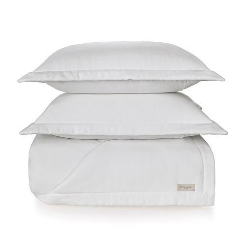Colcha Queen Trussardi 2 Porta Travesseiros Piquet 100% Algodão Nicelli Branco