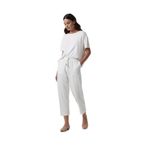 Pijama Feminino de Manga Curta com Calça Trussardi Belle Branco
