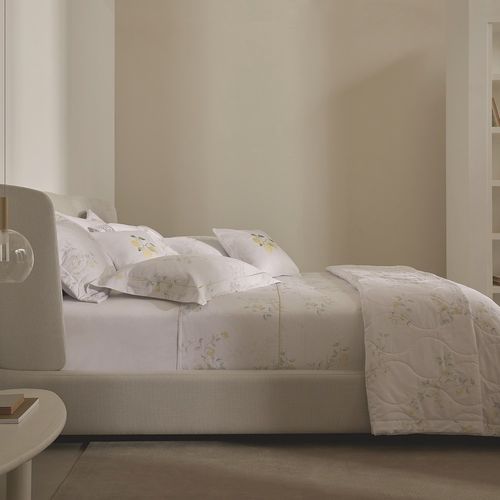 Colcha Casal Trussardi 2 Porta Travesseiros 300 Fios Cetim 100% Algodão Egípcio Limone