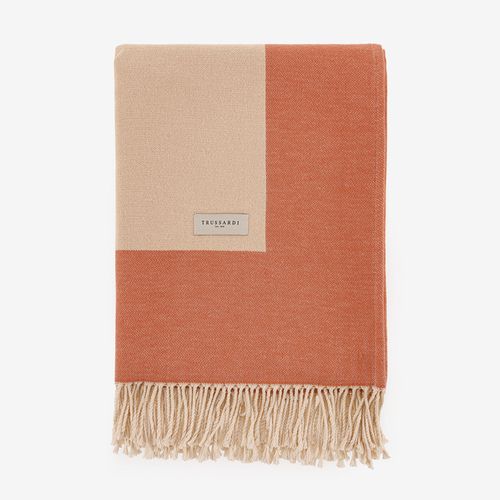 Manta Trussardi 100% Algodão Carmelina Grano/Coralli