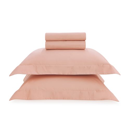 Jogo de Cama King Trussardi 300 Fios Percal 100% Algodão Egípcio Perini Rosa Perla