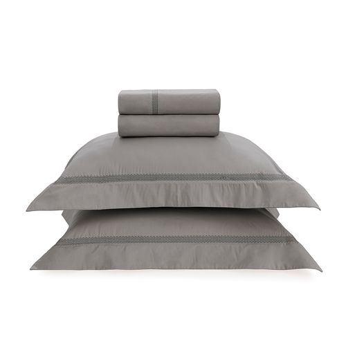 Jogo de Cama Queen Trussardi 300 Fios Percal 100% Algodão Egípcio Capitale Marmo/Árdosia