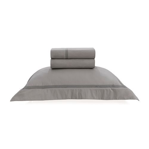Jogo de Cama Solteiro Trussardi 300 Fios Percal 100% Algodão Egípcio Capitale Marmo/Árdosia