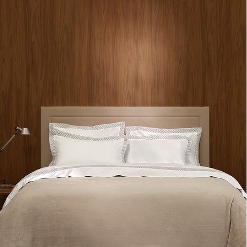 Jogo de Cama Casal Trussardi 300 Fios Percal 100% Algodão Egípcio Andreani Branco/Legno