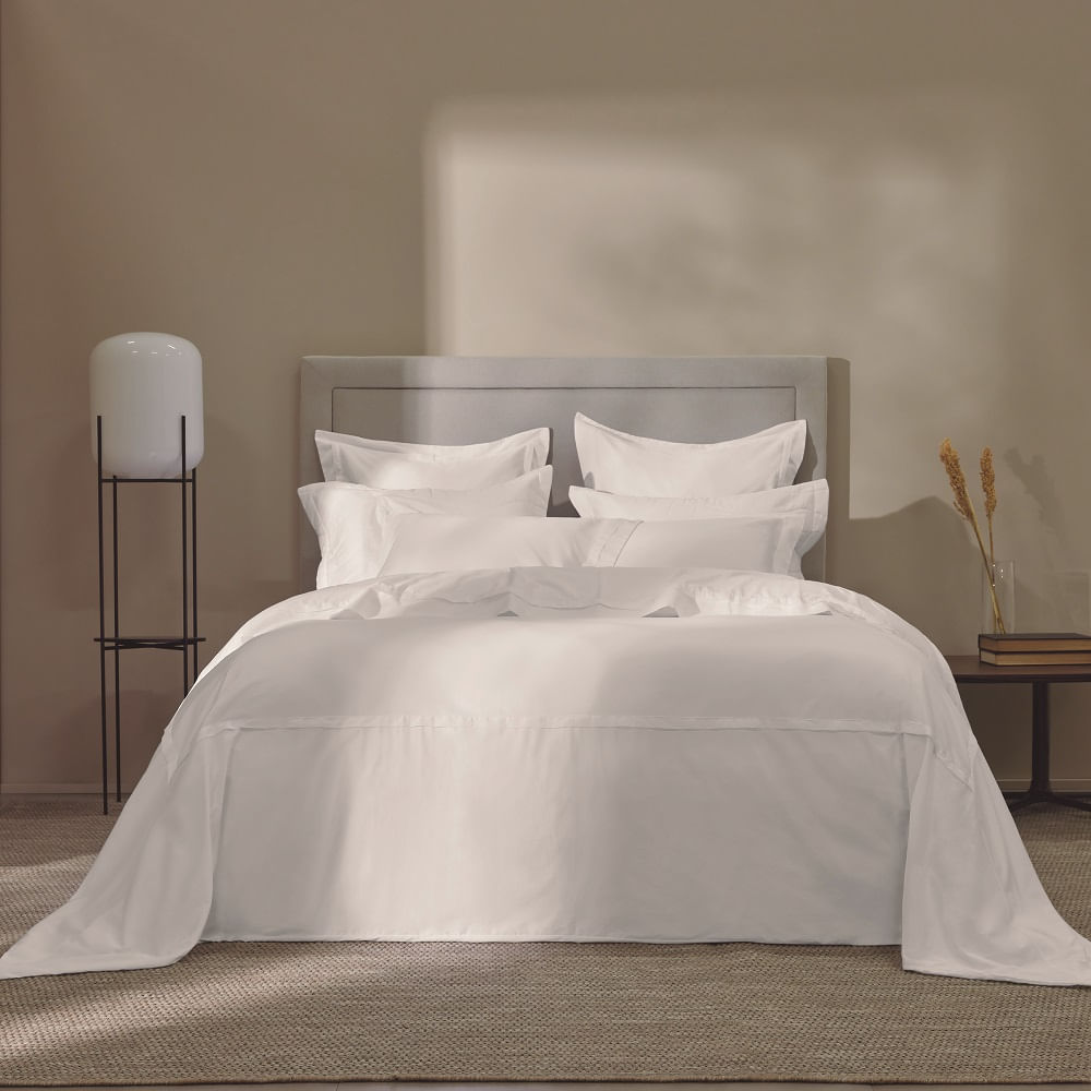 Duvet King Cetim 300 fios Vercelli Branco | Trussardi