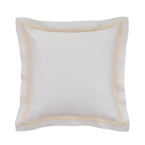 Almofada Trussardi 300 Fios Cetim 100% Algodão Egípcio Vercelli Branco/Perolla 60cm x 60cm