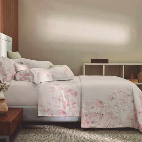 Colcha Casal Trussardi 2 Porta Travesseiros 300 Fios Cetim 100% Algodão Egípcio Le Magnolie