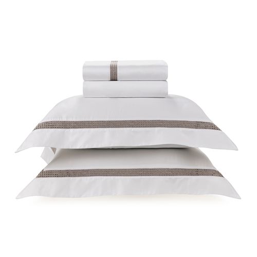 Jogo de Cama Casal Trussardi 300 Fios Cetim 100% Algodão Egípcio Marconi Legno
