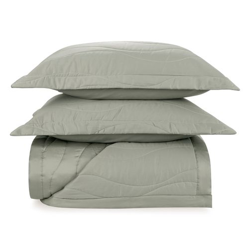 Colcha King Trussardi 2 Porta Travesseiros 300 Fios Cetim Novara Pistacchio