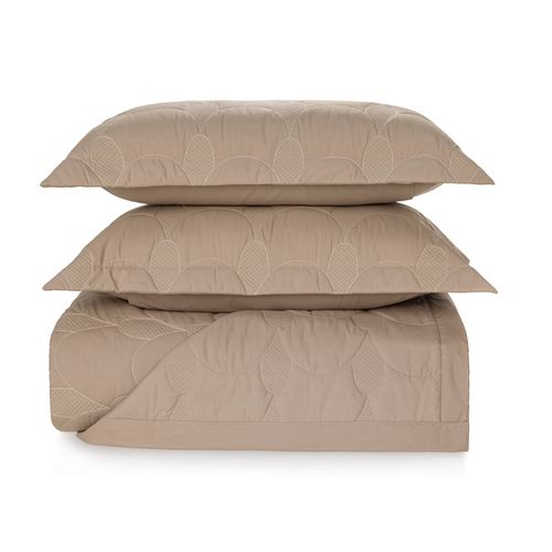 Colcha Casal Trussardi 2 Porta Travesseiros 200 Fios Percal Oliveto