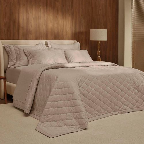 Colcha King Trussardi 2 Porta Travesseiros 200 Fios Percal 100% Algodão Montanelli Avena