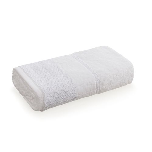 Toalha de Lavabo Trussardi 100% Algodão Imperiale Bordado Branco