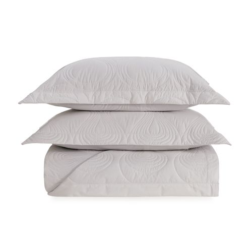 Colcha com Porta Travesseiros Casal 100% Algodão Sentiero Branco