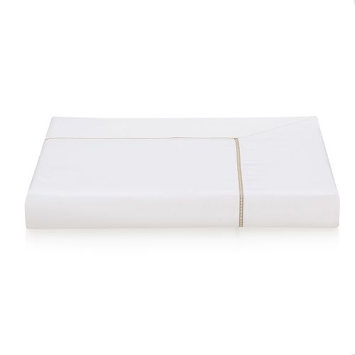 Duvet Solteiro 100% Algodão Egípcio 300 fios Portello Branco/Legno