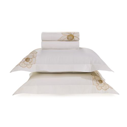 Jogo de Cama Casal 300 fios 100% Algodão Egípcio Dei Fiore Branco