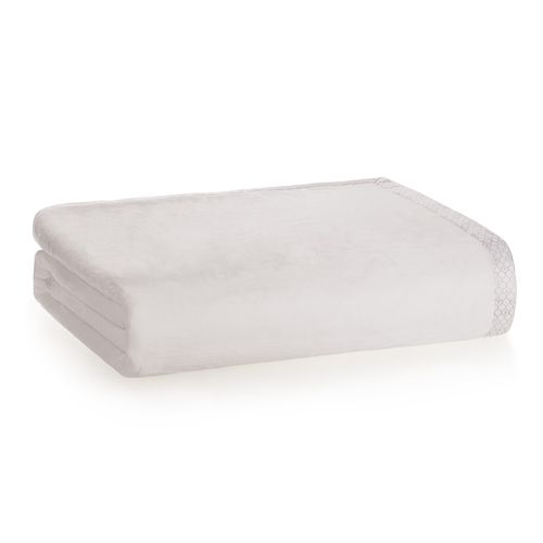 Cobertor Casal Microfibra Aveludado Piemontesi Branco