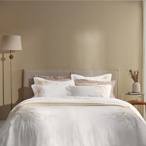 Colcha com Porta Travesseiros Queen 100% Algodão Egípcio Dei Fiore Branco