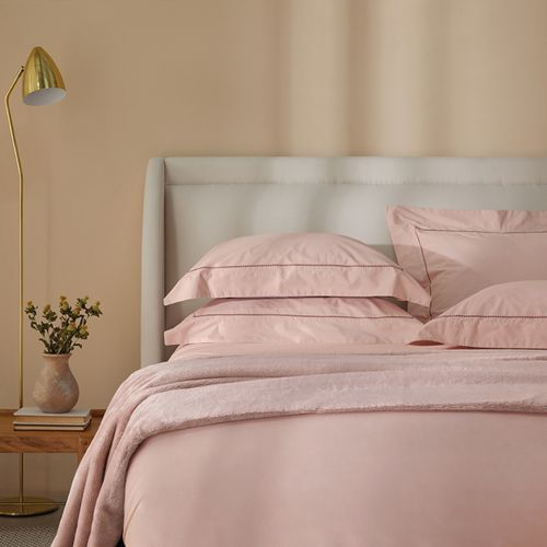 Jogo de Cama King Trussardi 200 Fios Percal 100% Algodão Cammillo Rosa/ Rosa Escuro