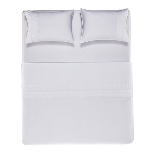 Jogo de Cama Queen 300 Fios La Lizza Branco/Branco