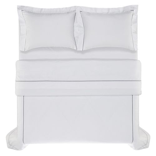 Duvet Queen Cetim 300 Fios Portello Branco/Ardósia