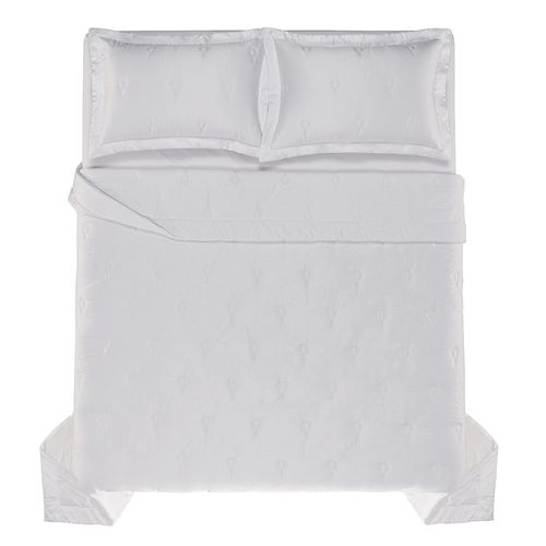 Colcha com Porta Travesseiro Queen 600 fios Riviera Branco