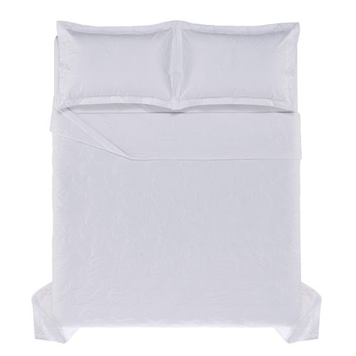 Colcha com Porta Travesseiro Casal 100% Algodão Fiorita Branco