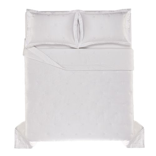 Colcha com Porta Travesseiro Queen 600 fios Rizzi Branco