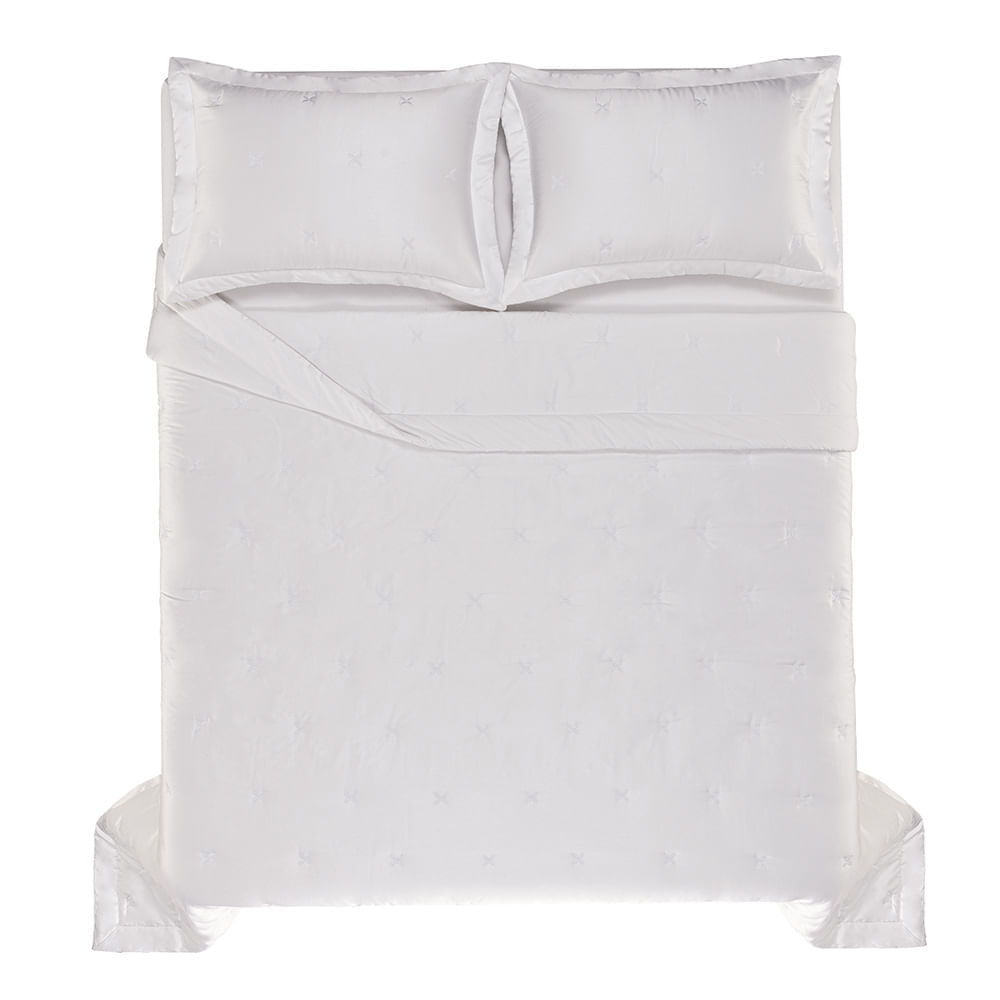 Jogo de Cobre Leito Queen 600 fios Rizzi Branco | Trussardi