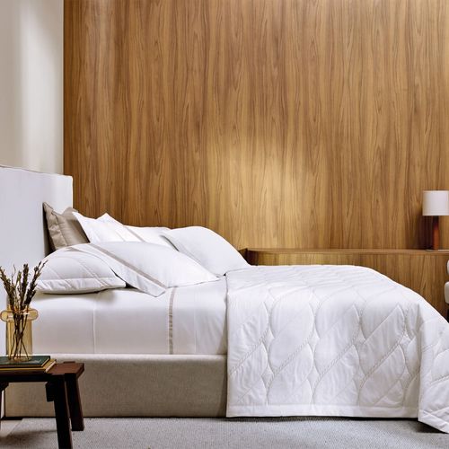 Jogo de Cama Casal 200 Fios 100% Algodão Figoli Branco/Legno