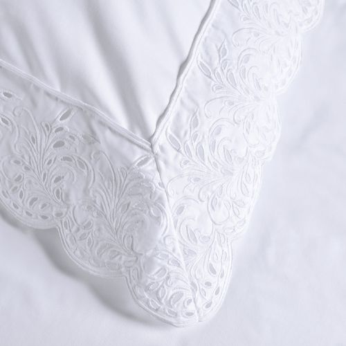 Fronha 300 Fios Algodão Egípcio Bargello Branco/Branco