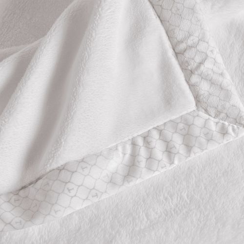 Cobertor Casal Microfibra Aveludado Piemontesi Branco