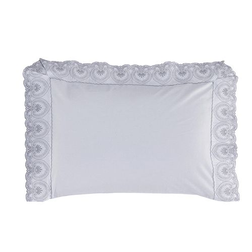 Fronha 300 Fios Algodão Egípcio Signoria Branco/Platino