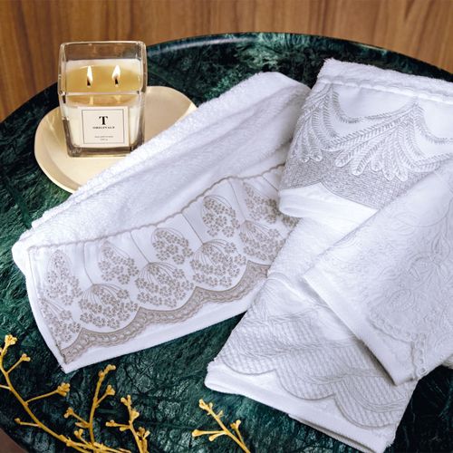 Toalha de Lavabo Sortido 100% Algodão Raffinato Branco