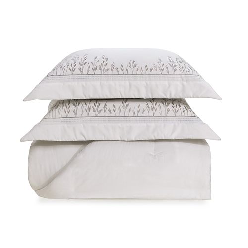 Colcha com Porta Travesseiros King 300 Fios 100% Algodão Flora