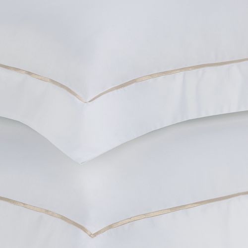 Super Fronha avulsa 600 Fios Dominicani Branco/Nocciola