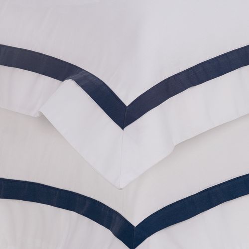 Fronha avulsa 300 Fios Vercelli Branco/Azul Siciliano