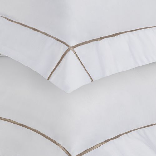 Jogo de Fronhas 300 fios Bambu Girelli Branco/Nocciola