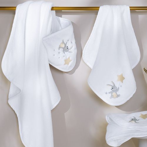 Toalha de banho  Baby 100% Algodão Luna Branco