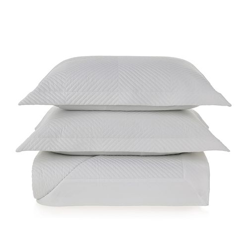 Jogo de colcha Queen 300 fios Cetim Apolo Branco