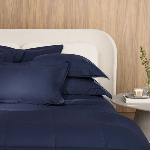 Jogo de cama King 200 fios Percal Novoli Marino